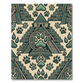 Aztec Temple Paw Print Sage Rug