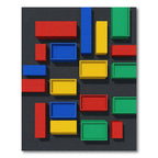 Modern Primary Color Geometric Block Rug