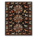 Bold Orange Dog Ram Medallion Rug