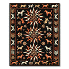 Bold Orange Dog Ram Medallion Rug