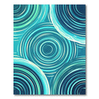 Oceanic Teal Swirl Concentric Rug