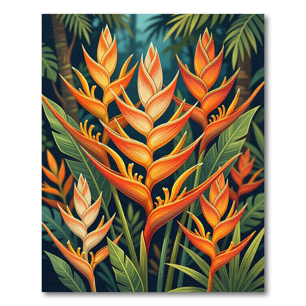 Vibrant Orange Heliconia Garden Bloom Rug