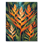 Vibrant Orange Heliconia Garden Bloom Rug