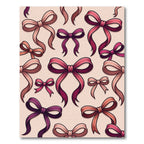 Charming Pink Bow Seamless Illustration Rug