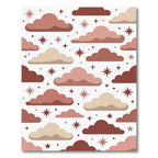 Celestial Earthy Tone Cloud Star Rug