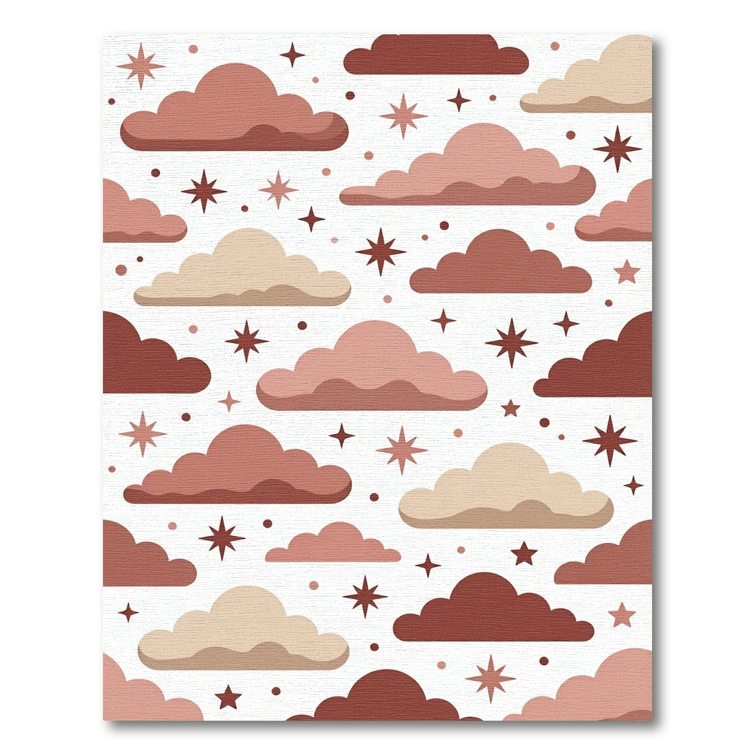 Celestial Earthy Tone Cloud Star Rug