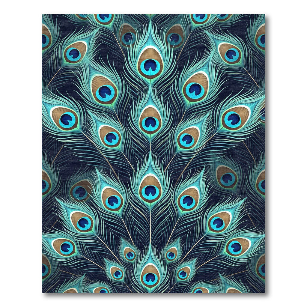 Emerald Peacock Feathers Art Deco Rug