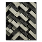 Monochrome Geometric Herringbone Concrete Texture Rug