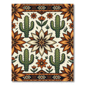 Southwestern Desert Cactus Floral Compositions Rug