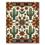 Southwestern Desert Cactus Floral Compositions Rug