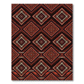 Rustic Red Diamond Geometric Zigzag Rug