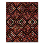 Rustic Red Diamond Geometric Zigzag Rug