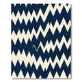 Bold Navy and Cream Zigzag Wave Rug