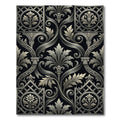 Monochromatic Baroque Damask Scroll Filigree Rug