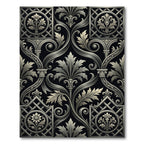 Monochromatic Baroque Damask Scroll Filigree Rug