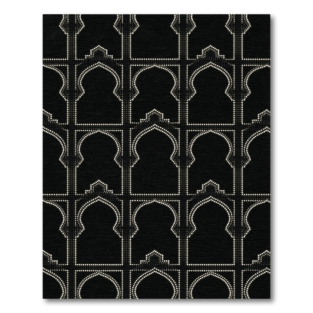 Black White Archway Lattice Rug