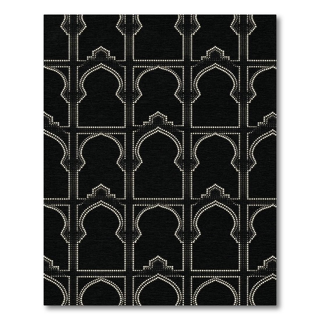 Black White Archway Lattice Rug