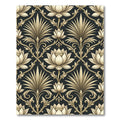 Elegantly Ornate Cream Lotus Gold Damask Rug