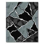 Abstract Torn Paper Geometric Collage Rug