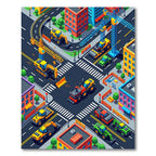 Isometric City Construction Site Scene Rug