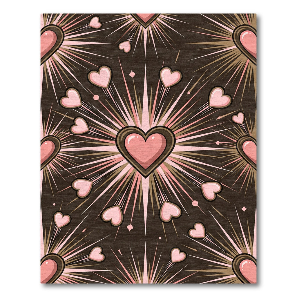 Pink Chocolate Hearts Burst Compositon Rug