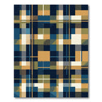 Navy Gold and Olive Plaid Rug