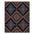 Tribal Orange Blue Diamond Medallion Rug