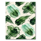 Emerald Green Abstract Watercolor Brushstroke Rug