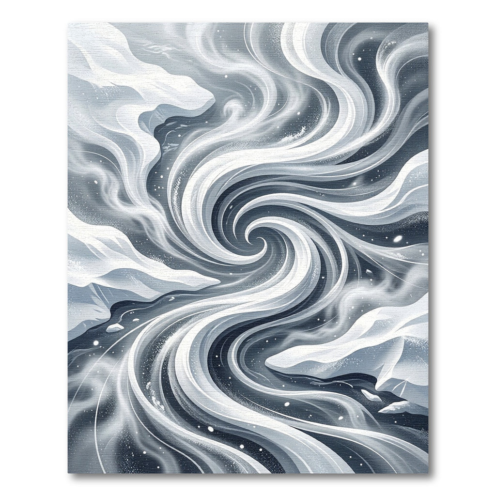 Monochrome Abstract Whirlwind Swirl Rug
