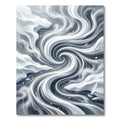 Monochrome Abstract Whirlwind Swirl Rug