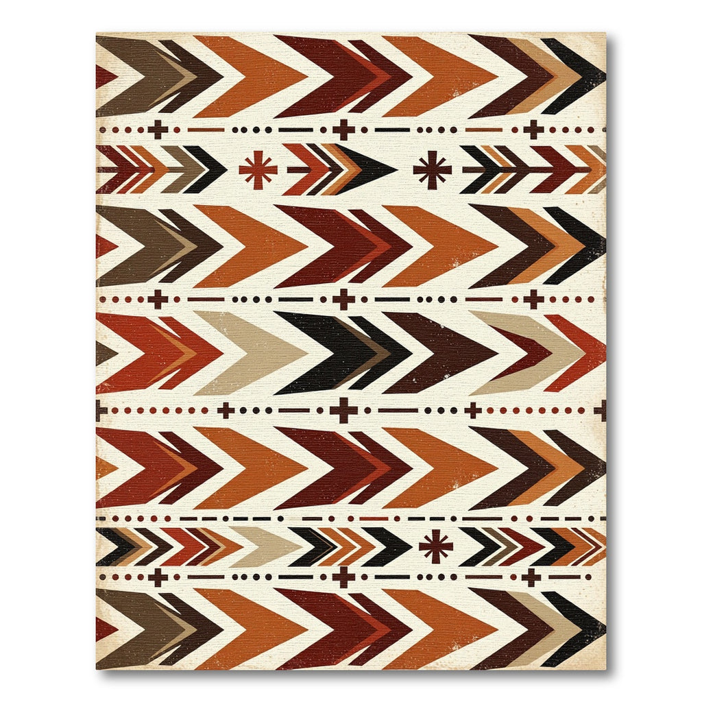 Earthy Tribal Arrow Chevron Rug