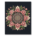 Elegant Pink Rose Floral Mandala Rug