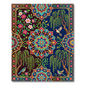 Colorful Floral Medallion Garden Birds Rug