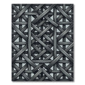 Monochromatic Interlocking Gray Wood Lattice Rug