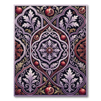 Crimson Pomegranate Floral Scrollwork Rug