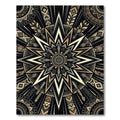 Gold Black Geometric Astral Star Medallion Rug