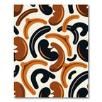 Abstract Earth Tone Curved Shapes Rug