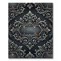 Ornate Metallic Damask Charcoal Scroll Rug