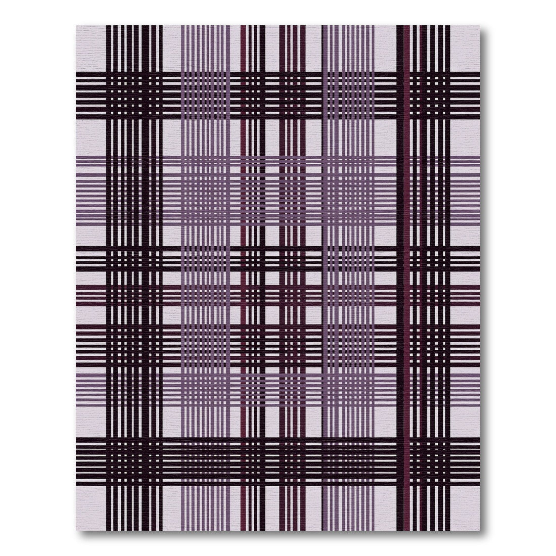 Deep Plum Tartan Plaid Weave Rug