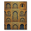 Ornate Gold Archway Geometric Royal Art Rug