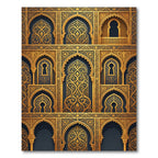 Ornate Gold Archway Geometric Royal Art Rug
