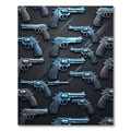 Tactical Metallic Blue Revolver Composition Rug