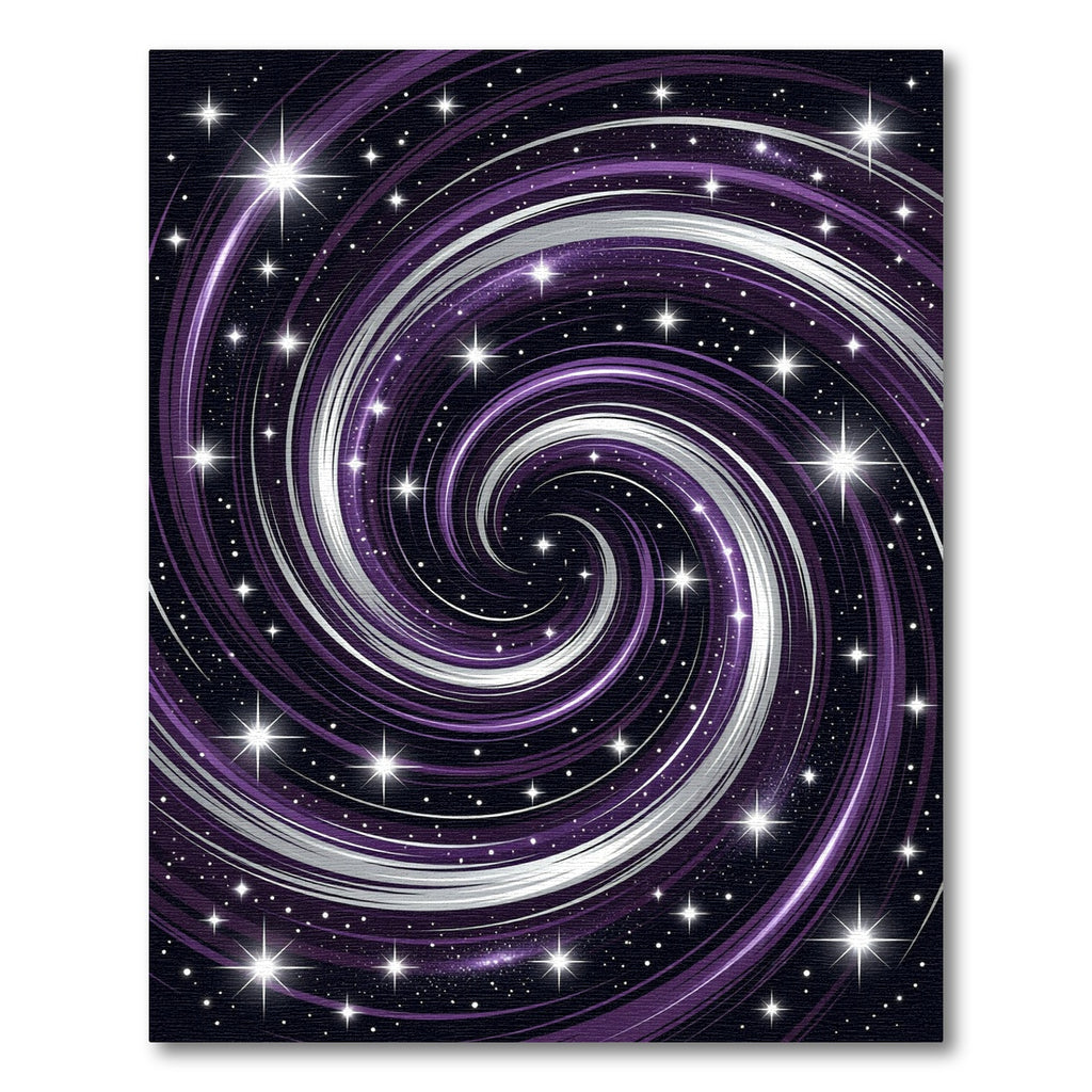Cosmic Purple Interstellar Swirl Galaxy Rug
