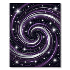 Cosmic Purple Interstellar Swirl Galaxy Rug