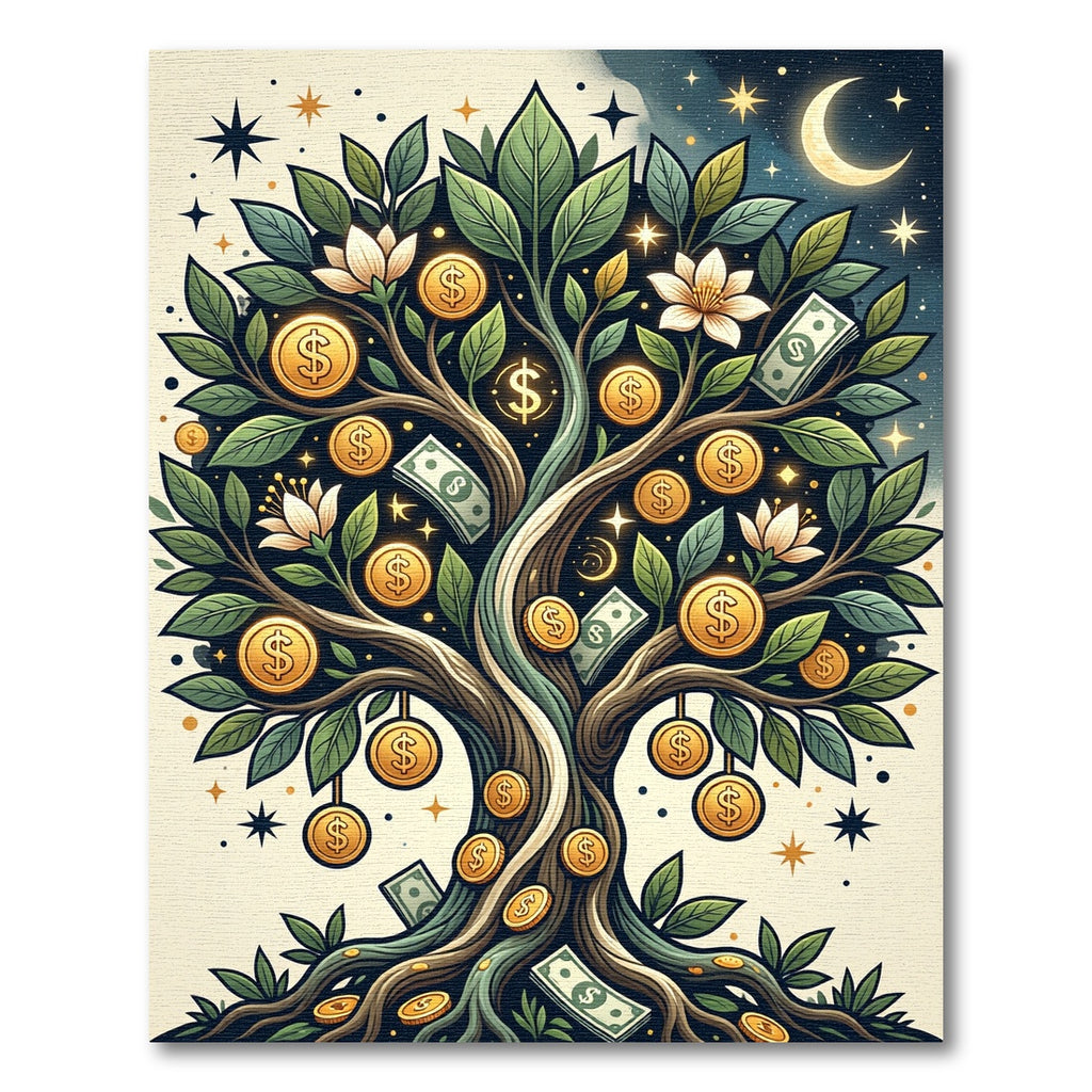 Celestial Golden Prosperity Money Tree Rug
