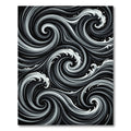 Monochromatic Swirling Ocean Waves Rug