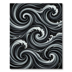 Monochromatic Swirling Ocean Waves Rug