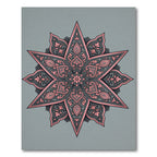 Elegant Pink and Gray Floral Star Rug