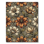 Vintage Caramel Floral Lily Rug