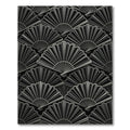 Art Deco Black Fan Motif Rug